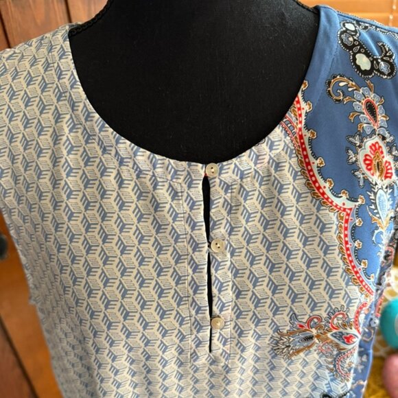 JJill Sleeveless Lightweight Print Blouse Size Large - Picture 2 of 9